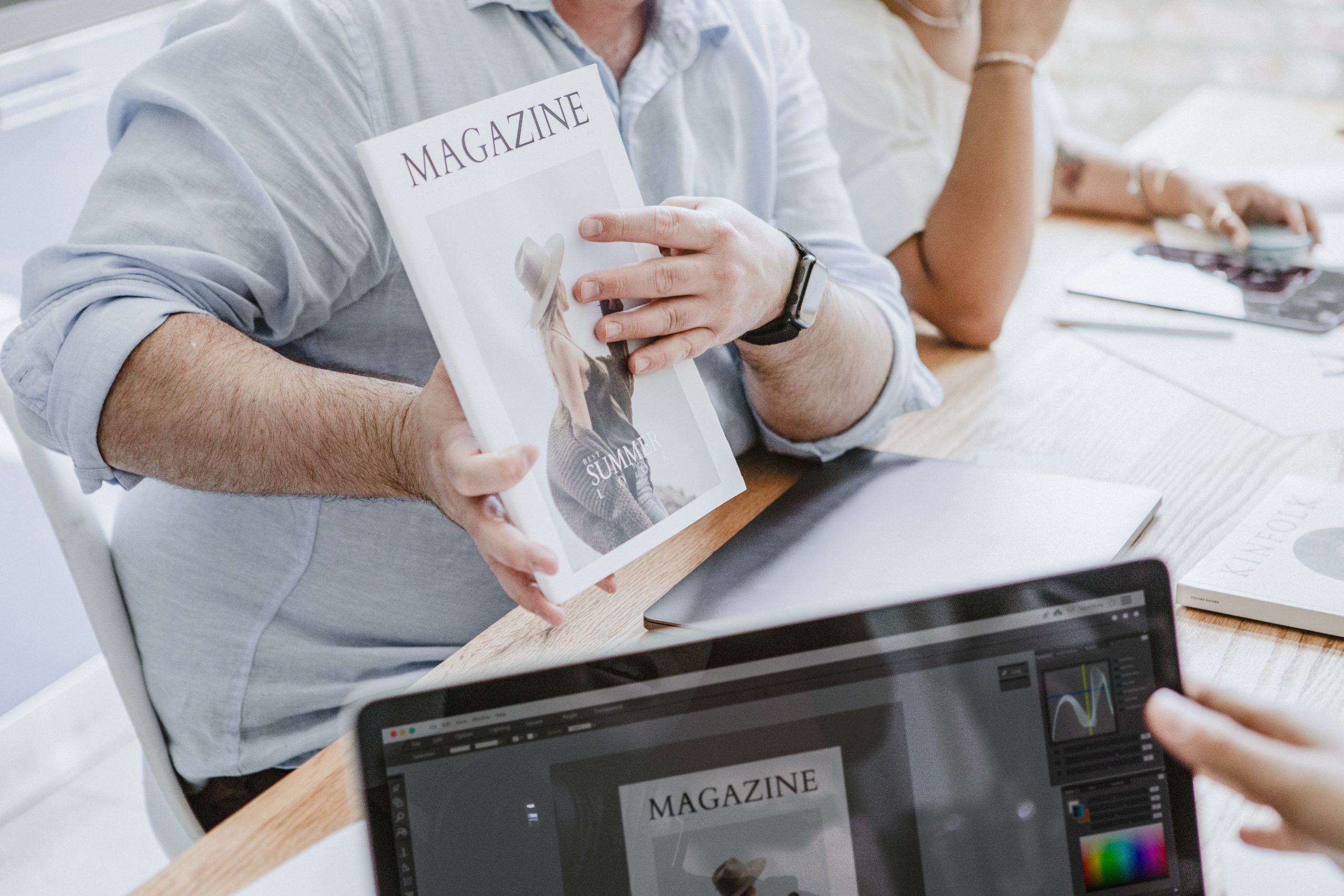 Graphic designer team working on a project